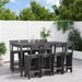 Ensemble de bar de jardin 9 pcs gris bois de pin massif - Photo n°2