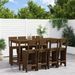 Ensemble de bar de jardin 9 pcs marron miel bois de pin massif - Photo n°2