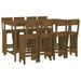 Ensemble de bar de jardin 9 pcs marron miel bois de pin massif - Photo n°1