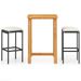 Ensemble de bar de jardin avec coussins 3 pcs Noir 4 - Photo n°1