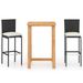 Ensemble de bar de jardin avec coussins 3 pcs Noir 5 - Photo n°1