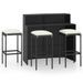 Ensemble de bar de jardin avec coussins 4 pcs Noir - Photo n°1