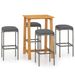 Ensemble de bar de jardin avec coussins 5 pcs Gris 6 - Photo n°1