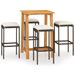 Ensemble de bar de jardin avec coussins 5 pcs Marron 4 - Photo n°1