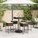 Ensemble de bar de jardin avec coussins 5 pcs marron poly rotin - Photo n°3