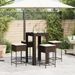 Ensemble de bar de jardin avec coussins 5 pcs marron poly rotin - Photo n°3