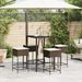 Ensemble de bar de jardin avec coussins 5 pcs marron poly rotin - Photo n°3