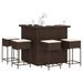 Ensemble de bar de jardin avec coussins 5 pcs marron poly rotin - Photo n°1