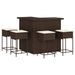 Ensemble de bar de jardin avec coussins 5 pcs marron poly rotin - Photo n°2