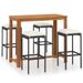 Ensemble de bar de jardin avec coussins 5 pcs Noir 4 - Photo n°1