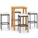 Ensemble de bar de jardin avec coussins 5 pcs Noir 6 - Photo n°1