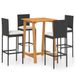 Ensemble de bar de jardin avec coussins 5 pcs Noir 10 - Photo n°1