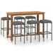 Ensemble de bar de jardin avec coussins 7 pcs Gris - Photo n°1