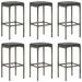 Ensemble de bar de jardin avec coussins 7 pcs Gris - Photo n°6