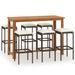 Ensemble de bar de jardin avec coussins 7 pcs Marron 3 - Photo n°1