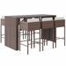 Ensemble de bar de jardin avec coussins 7 pcs marron poly rotin - Photo n°1