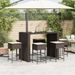 Ensemble de bar de jardin avec coussins 7 pcs marron poly rotin - Photo n°3