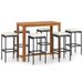 Ensemble de bar de jardin avec coussins 7 pcs Noir 3 - Photo n°1