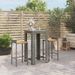 Ensemble de bar jardin 3 pcs gris poly rotin/bois massif acacia - Photo n°2