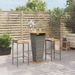 Ensemble de bar jardin 3 pcs gris poly rotin/bois massif acacia - Photo n°2