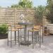 Ensemble de bar jardin 5 pcs gris poly rotin/bois massif acacia - Photo n°2