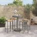 Ensemble de bar jardin 5 pcs gris poly rotin/bois massif acacia - Photo n°2