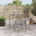 Ensemble de bar jardin 5 pcs gris poly rotin/bois massif acacia - Photo n°2