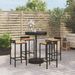 Ensemble de bar jardin 5 pcs noir poly rotin/bois massif acacia - Photo n°2