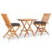 Ensemble de bistro 3 pcs avec coussins anthracite Bois de teck 2 - Photo n°1