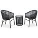 Ensemble de bistro 3 pcs avec coussins Rotin PVC Anthracite - Photo n°1