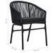 Ensemble de bistro 3 pcs avec coussins Rotin PVC Noir - Photo n°12