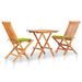 Ensemble de bistro 3 pcs avec coussins vert vif Bois de teck - Photo n°1