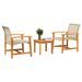 Ensemble de bistro 3 pcs beige résine tressée et bois d'acacia - Photo n°3