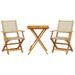 Ensemble de bistro 3 pcs beige résine tressée et bois massif - Photo n°2