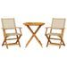 Ensemble de bistro 3 pcs beige résine tressée et bois massif - Photo n°2