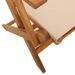 Ensemble de bistro 3 pcs beige tissu et bois massif - Photo n°9