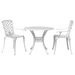 Ensemble de bistro 3 pcs blanc aluminium coulé - Photo n°1