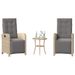 Ensemble de bistro 3 pcs coussins mélange beige résine tressée - Photo n°1