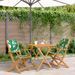 Ensemble de bistro 3 pcs motif de feuilles tissu et bois massif - Photo n°1