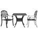 Ensemble de bistro 3 pcs noir aluminium coulé - Photo n°1