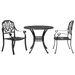 Ensemble de bistro 3 pcs noir aluminium coulé - Photo n°1