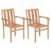 Ensemble de bistro 3 pcs Teck solide - Photo n°4