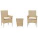 Ensemble de bistro avec coussins 3 pcs beige rotin et verre - Photo n°1