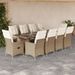 Ensemble de bistro de jardin 11 pcs coussins beige poly rotin - Photo n°1