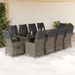 Ensemble de bistro de jardin 11 pcs coussins gris poly rotin - Photo n°1