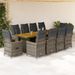 Ensemble de bistro de jardin 11 pcs coussins gris poly rotin - Photo n°1