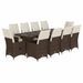 Ensemble de bistro de jardin 11 pcs coussins marron poly rotin - Photo n°2