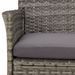 Ensemble de bistro de jardin 3 pcs coussins gris poly rotin - Photo n°6