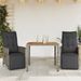 Ensemble de bistro de jardin 3 pcs coussins gris poly rotin - Photo n°1