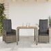 Ensemble de bistro de jardin 3 pcs coussins gris poly rotin - Photo n°1